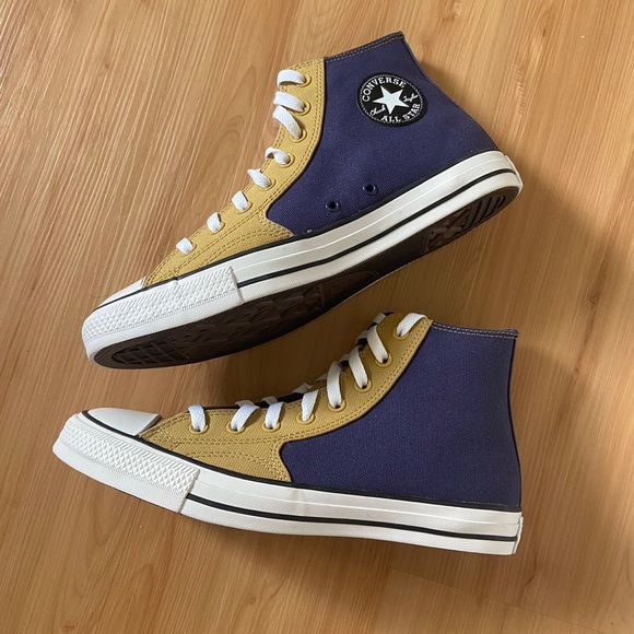 Converse Unisex Chuck Taylor High Casual Sneakers Navy Dune Canvas M 9.5/W11.5 - Picture 2 of 6